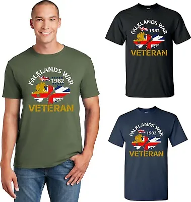 Buy Falkland Wars 1982 Veteran T-Shirt Uk Flag Soldiers War Remembrance Day Gift Top • 9.99£