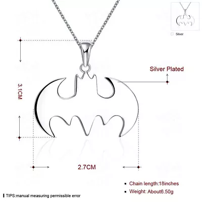 Buy Summer Style Batman Silver Necklace Best Gift For Friends Steampunk Jewelry • 2.26£