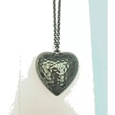 Buy F&F Black Love Heart Valentine Necklace Punk Gothic Jewellery & Free Gift Bag • 4.98£