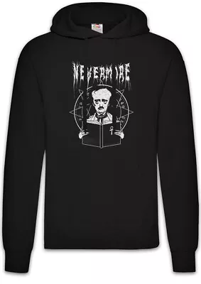 Buy Nevermore Hoodie Pullover  Edgar Allan Allen Symbol Poe Raven Horror Autor • 40.74£