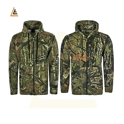 Buy Mens Jungle Camouflage Fishing Hunting Fleece Zip Hoodie Jacket Plus Sizes S-5XL • 14.99£