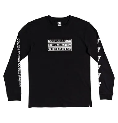 Buy Dc Shoes T-shirt Tee Point Perspective Black Mens Long Sleeved Sizes S/m/l *new* • 17.49£