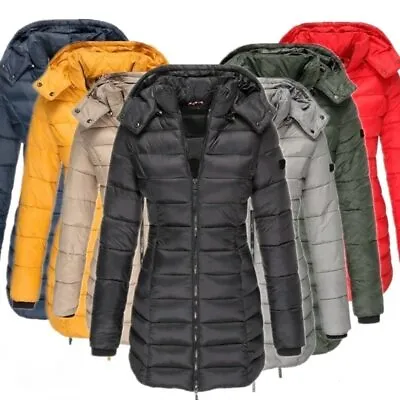 Buy UK Womens Winter Long Parka Quilted Coat Hooded Ladies Warm Padded Puffer Jacket • 25.27£