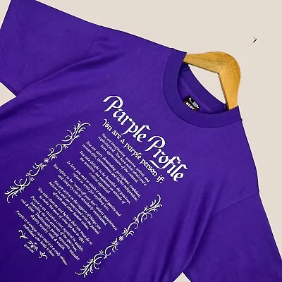 Buy Purple Tshirt VTG 80s Fruit Of The Loom 1985 Purple Profile Made In USA L Fits M • 14.99£