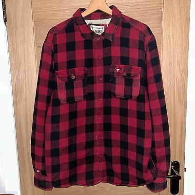 Buy Denim & Co Flannel Coat Sherpa Fleece Lined Plaid Lumberjack Jacket Red Black L • 0.99£