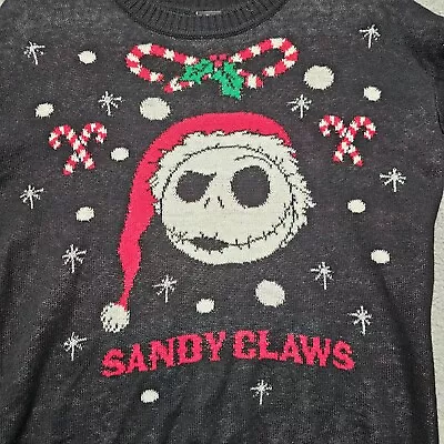 Buy Nightmare Before Christmas Sandy Claws  Sweater M Jack Skellington Lights Up • 18.95£