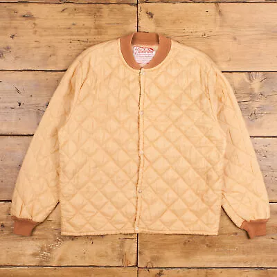 Buy Vintage Winter Wear Quilted Jacket M 70s Liner Beige Snap • 49.99£