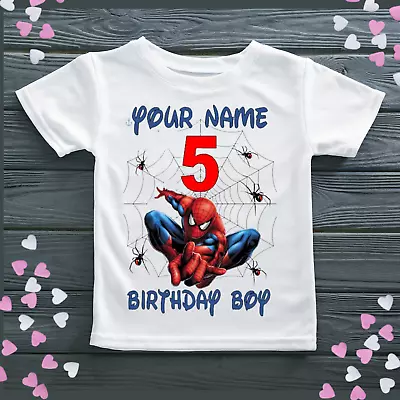 Buy Personalised Spider-Man Birthday T-shirt • 9.99£