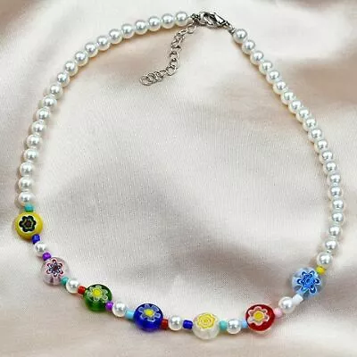 Buy Bohemia Colourful Beaded Pearl Choker Necklace Women Jewellery Gift UK • 3.99£