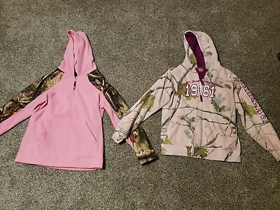 Buy Lot Of 2 Women's Size Large Pink Camo Hoodies Cabelas & Huntworth • 21.21£