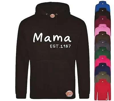 Buy  MAMA ESTABLISHED CUSTOM YEAR HOODIE, Funny Hoody Wife Mom MOTHERS DAY Gift  • 21.99£