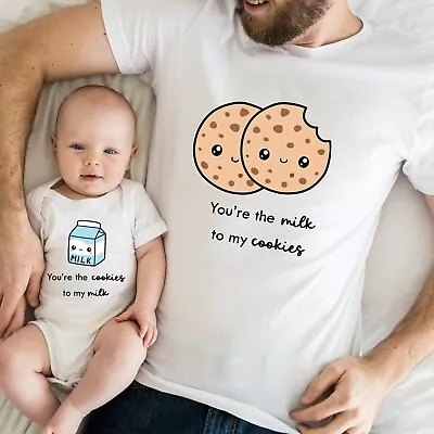 Buy Cookies To My Milk | Dad And Baby Matching T-shirt Baby Vest • 8.99£