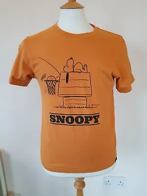 Buy UNIQLO Orange SNOOPY Short Sleeve T-Shirt XS PEANUTS Gang I Never Get Any Sleep • 19.99£