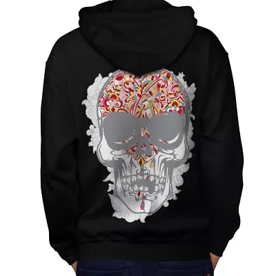 Buy Wellcoda Face Head Skull Mens Hoodie, Grave Design On The Jumpers Back • 25.99£