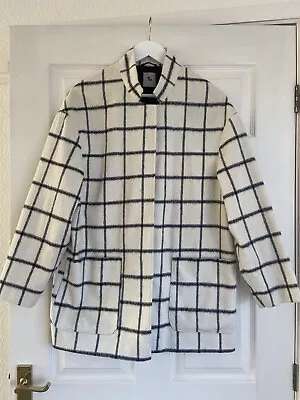 Buy Ladies Tu Checked Brushed Mid Length Coat Size 12 • 7£