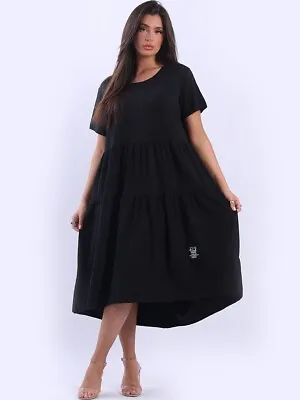 Buy LAGENLOOK ITALIAN  Gypsy COTTON TIERED JERSERY DRESS (14-22) CHEST UP TO 50  • 42£