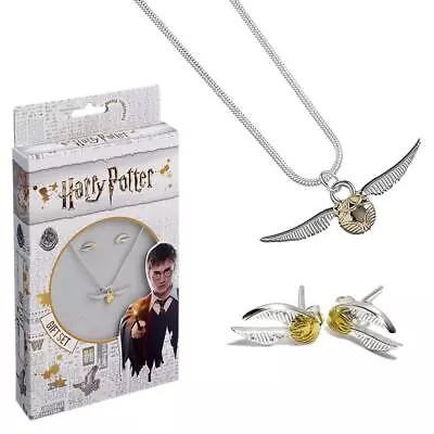 Buy Harry Potter - Harry Potter Silver Plated Necklace  Earring Golden Sn - H300z • 16.35£
