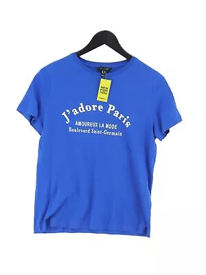 Buy New Look Women's T-Shirt UK 10 Blue 100% Other Short Sleeve Round Neck Basic • 8.50£