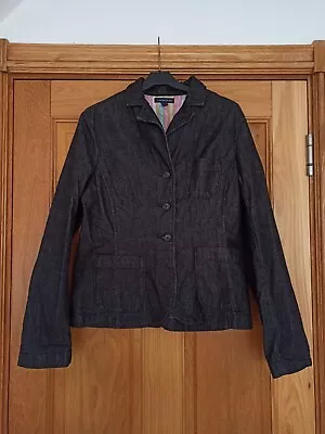 Buy Lands End Black Denim Jacket Size 8 • 8£