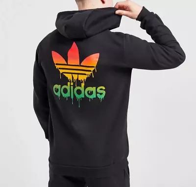 Buy Adidas Originals IZ0167 Trefoil Graffiti Hoodie Black Large • 42£