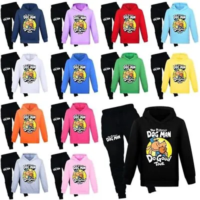 Buy Kids World Book Day DOG MAN Casual Hoodie Tracksuit Set Hooded Top Pants Suit • 18.99£