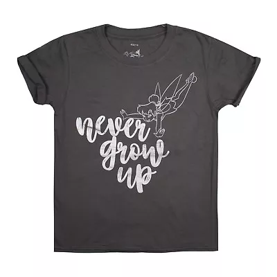 Buy Disney Girls T-shirt Tinkerbell Never Grow Up Peter Pan Kids Official • 7.99£