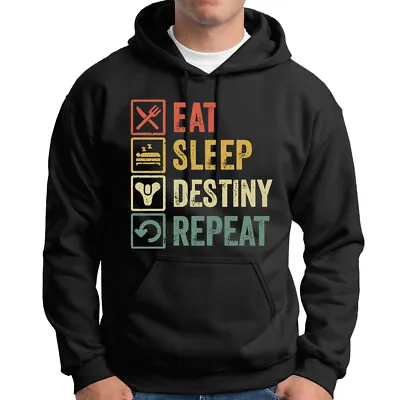 Buy Funny Eat Sleep Destiny Repeat Gamer Retro Vintage Mens Hoody Tee Top #D6 Lot • 18.99£