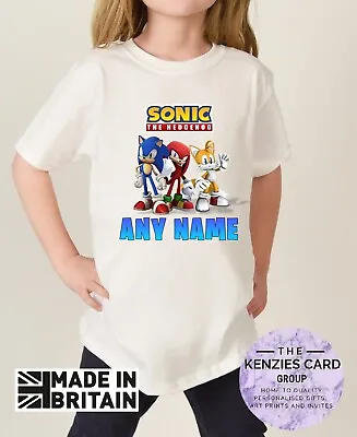 Buy Personalised Sonic The Hedgehog Kids T-shirt Any Name Birthday T Shirt V6 • 8.95£