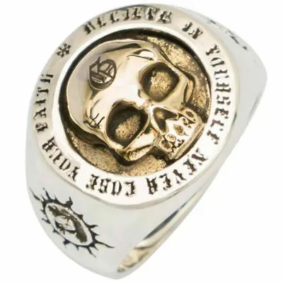 Buy New Vintage Men Two Tone Silver Skull Ring Cool Gothic Punk Jewelry Size 7-14  • 3.23£