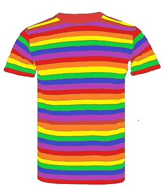 Buy Gay Pride COTTON T-Shirts RAINBOW Stripe Parade Fashion Gay T Shirt Top • 6.99£