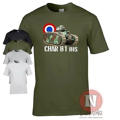 Buy Char 1 Bis WW2 T-shirt World Tanks French Medium Tank Military Armour • 15.99£