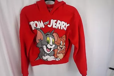 Buy Official Tom And Jerry Unisex Sweatshirt Hoodie Size Small Red Youth • 3.94£