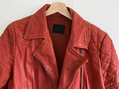 Buy Red Leather Biker Jacket • 45£