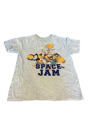Buy Vintage Looney Tunes Space Jam Men’s T-shirt Size M Grey Daffy Bugs Taz Y2K • 11.12£