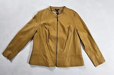 Buy Alfani Faux Leather Pockless Women's Jacket Size XL Rust • 15.63£