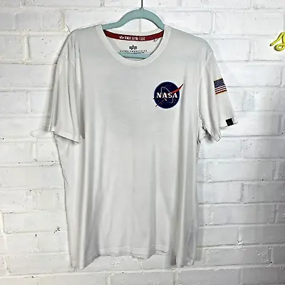 Buy ALPHA Industries Men's White Nasa T Shirt XL 100th Space Shuttle Mission Logo • 24.99£
