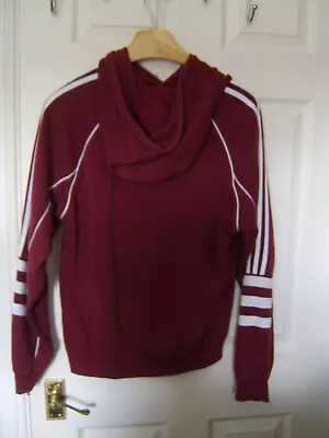 Buy Adidas Burgandy Sports Hoody Sweatshirt Size S • 6.99£