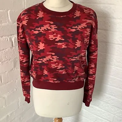 Buy Fila Cropped Camouflage Hoodie - Size XS - Red Mix - Cotton - P2P 20” • 12.45£