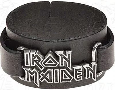 Buy Iron Maiden Logo Leather Wriststrap   (ro) • 22.95£