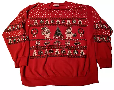 Buy Vintage NutCracker Christmas Teddy Bear Sweatshirt Ugly Sweater • 9.65£