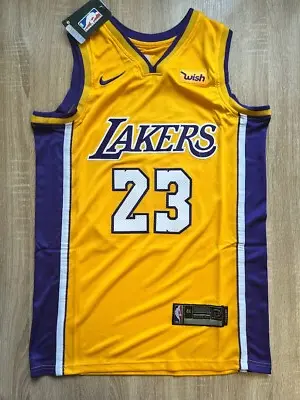 Buy Los Angeles Lakers LeBron James #23 NBA Yellow Basketball Jersey T-shirt • 24.99£