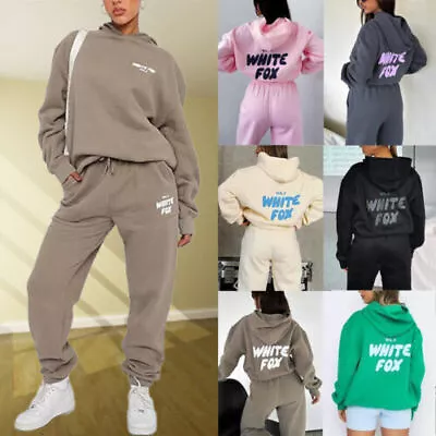 Buy White Fox Boutique Hoodie 2Pcs Tracksuit Set Hooded Sweatshirt Pullover Fleece~ • 19.99£