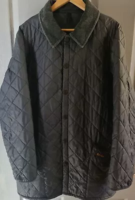 Buy Mens Barbour Liddesdale Jacket Size Large Navy Blue Corduroy Collar Quilted • 19.99£