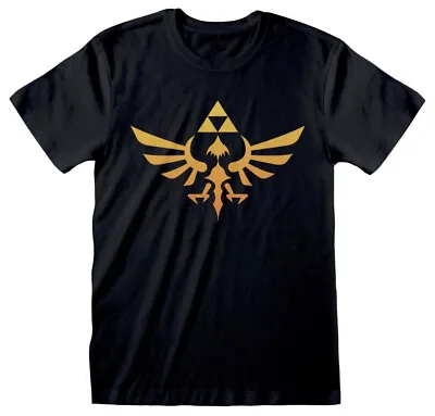 Buy Nintendo The Legend Of Zelda Hyrule Kingdom Logo Black T-Shirt OFFICIAL • 14.89£