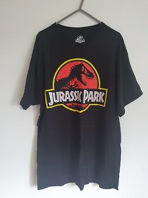 Buy Jurassic Park Mens T-shirt Distressed Logo Black Size M Official • 9£