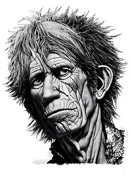 Buy Keith Richards Caricature T Shirt Rolling Stones • 13.95£