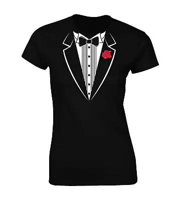 Buy New Tuxedo T Shirt Ladies Womens Funny Cool Joke Top Design Fancy Dress New • 7.99£