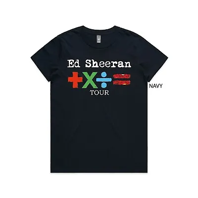 Buy Ed Sheeran T-Shirt, Mathematics Tour T- Shirt, 2023, Tour Merchandise, Gig, NAVY • 22.13£
