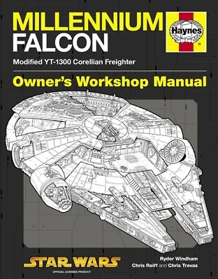 Buy Millennium Falcon Haynes Manual Star Wars Movie Iron On Tee T-shirt Transfer • 2.39£
