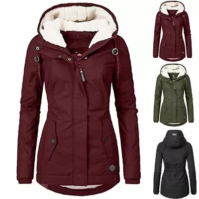 Buy Stylish Womens Faux Fur Parka Jacket Coat Ladies Hooded Outwear Winter Warm • 38.06£